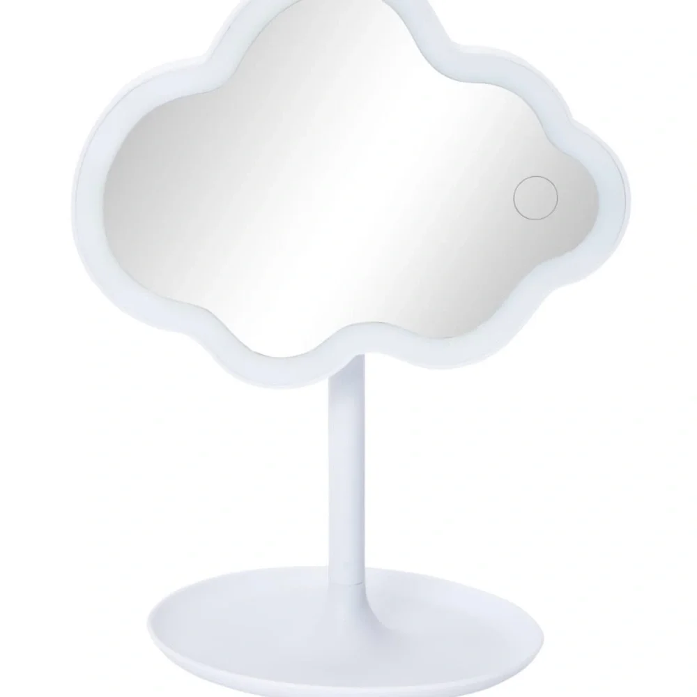 Cloud-Shaped LED Vanity Mirror - White